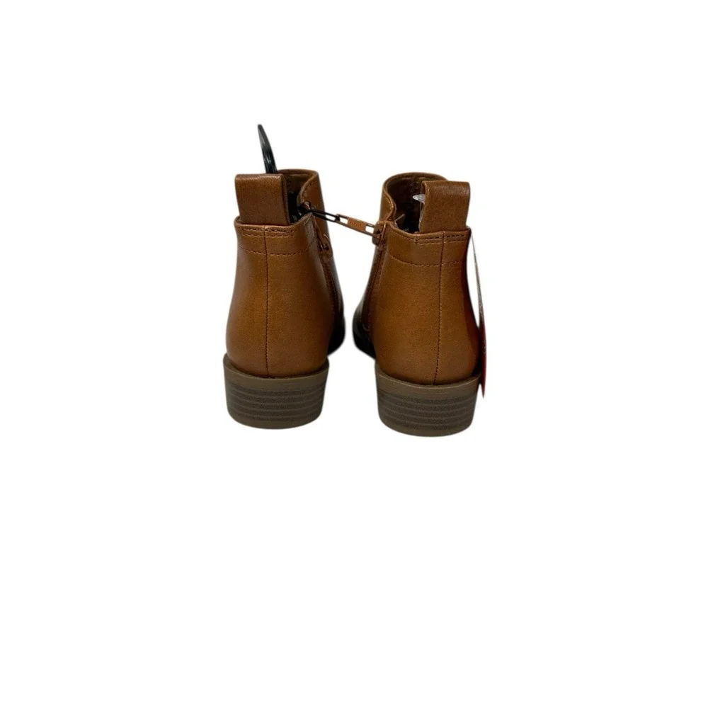 wonder nation toddler girls ankle boots brown zips‎ up the side size 8